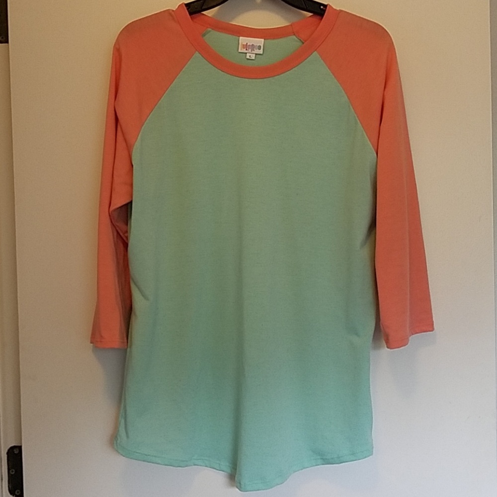 Lularoe top green orange size large